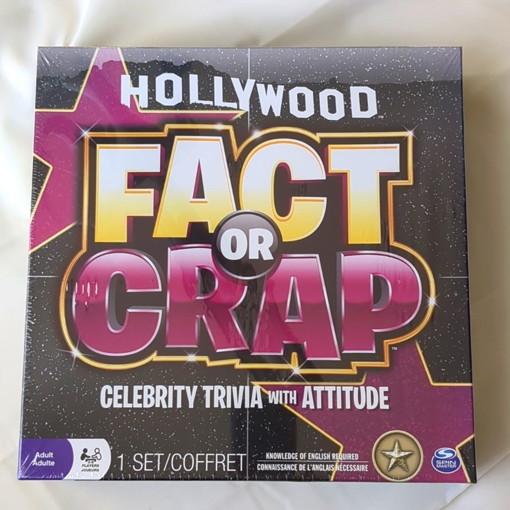 Hollywood Fact Or Crap Celebrity Trivia With Attitude Adult Game 3-8 Players